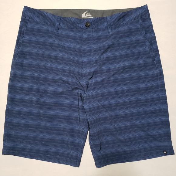Quiksilver Other - Quicksilver Hybrid Board Shorts 4 Way Stretch Quick Dry Mens 37 Blue Stripes